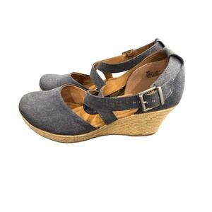 ** B.o.c. Born Concept Mary Jane  - sz 9M Bree Espadrille Wedge Sandals in Denim